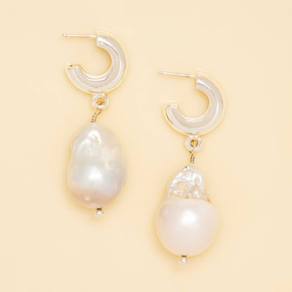 Silver Baroque Pearls Earrings