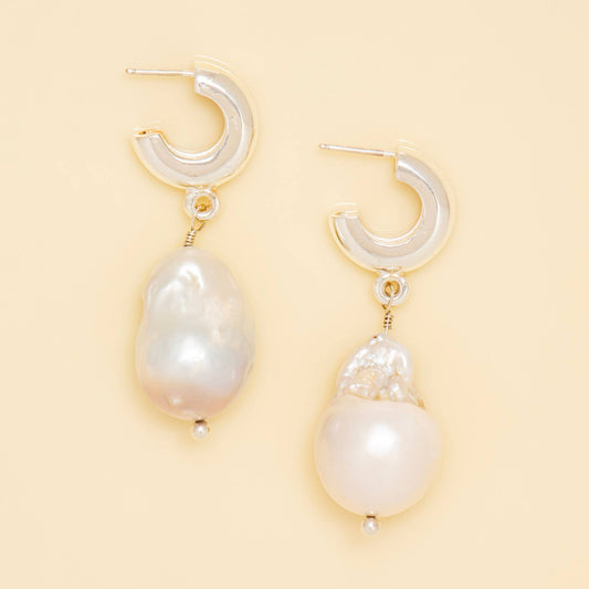 Silver Baroque Pearls Earrings