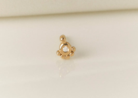 Gold and Diamond Pompeii Stud