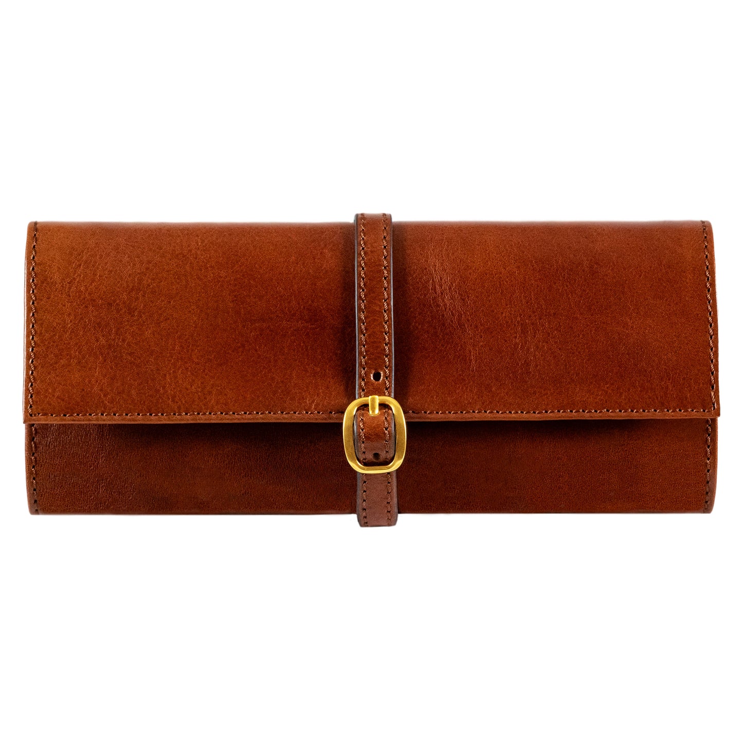 Leather Jewelry Roll Travel Case