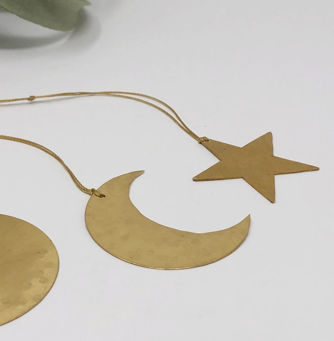 Celestial Ornaments 3 Pack | Christmas Ornaments Gold Charms