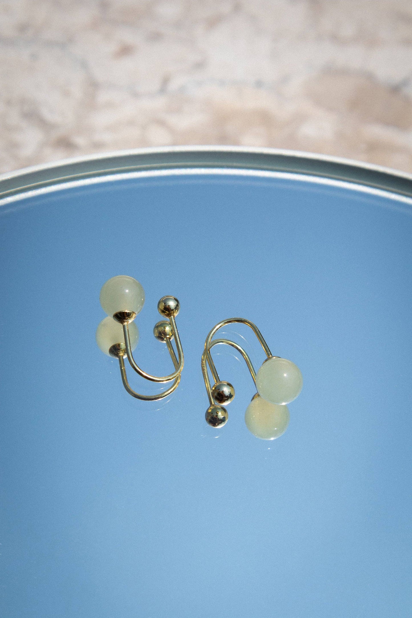 Clip Jade Cuff Earrings