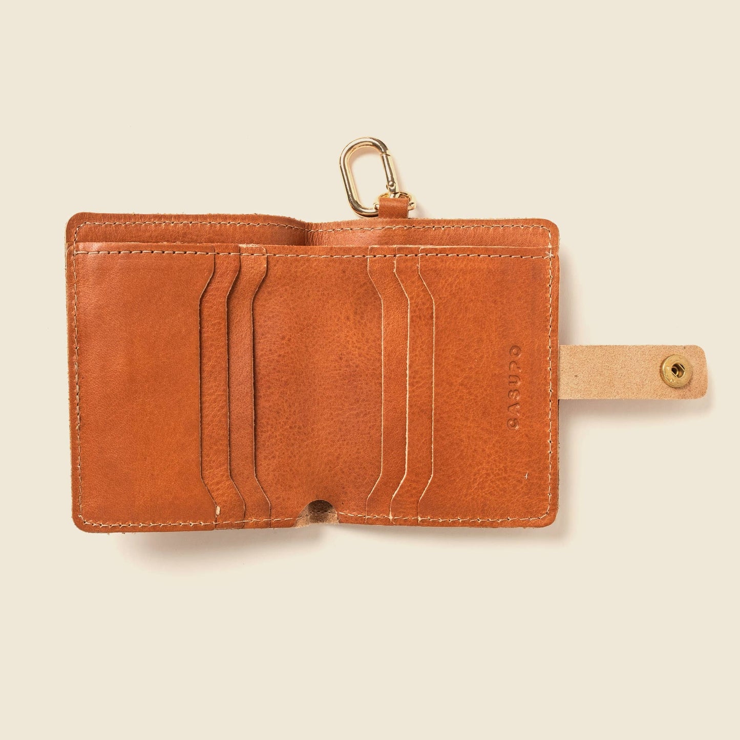 Snap Leather Wallet with Key Ring