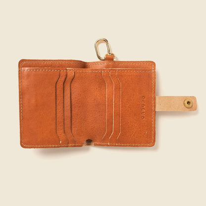 Snap Leather Wallet with Key Ring