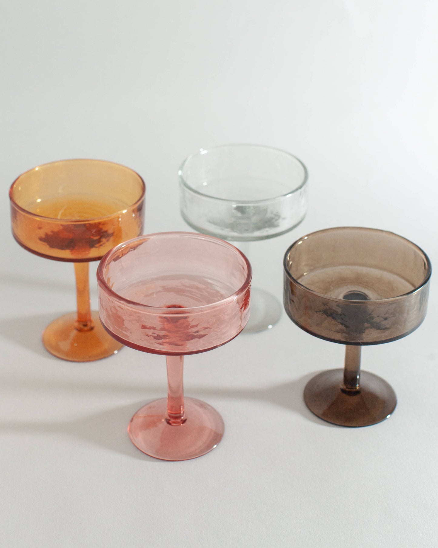 Hammered Coupe Cocktail Glass Pair