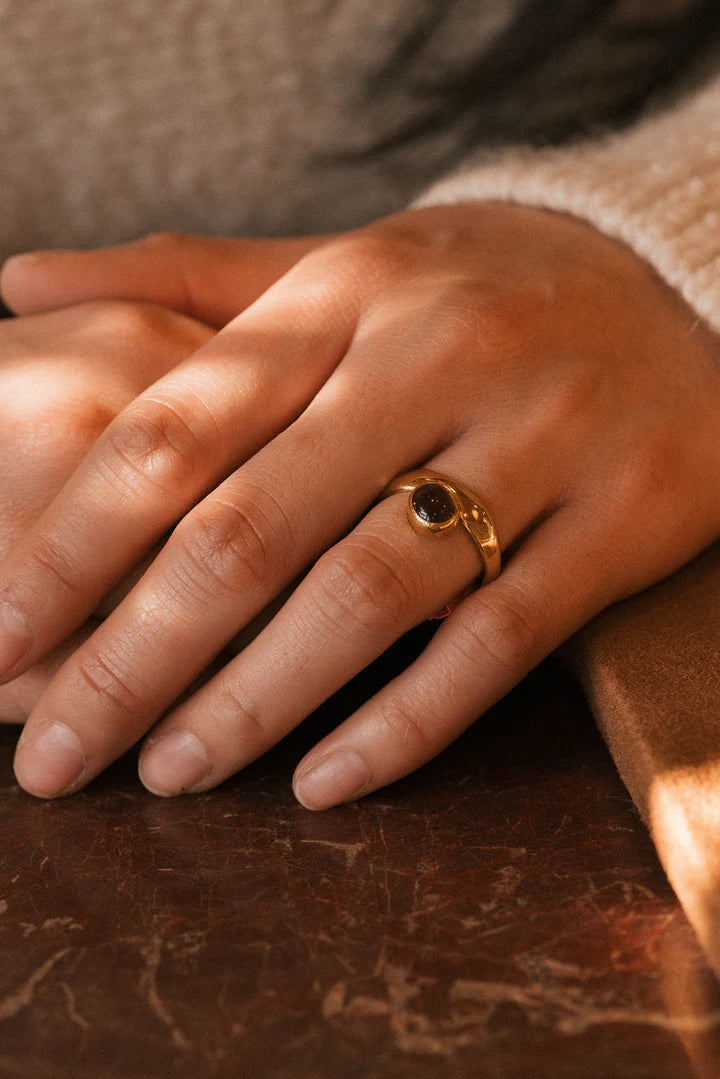 Smokey Quartz Organic Ring