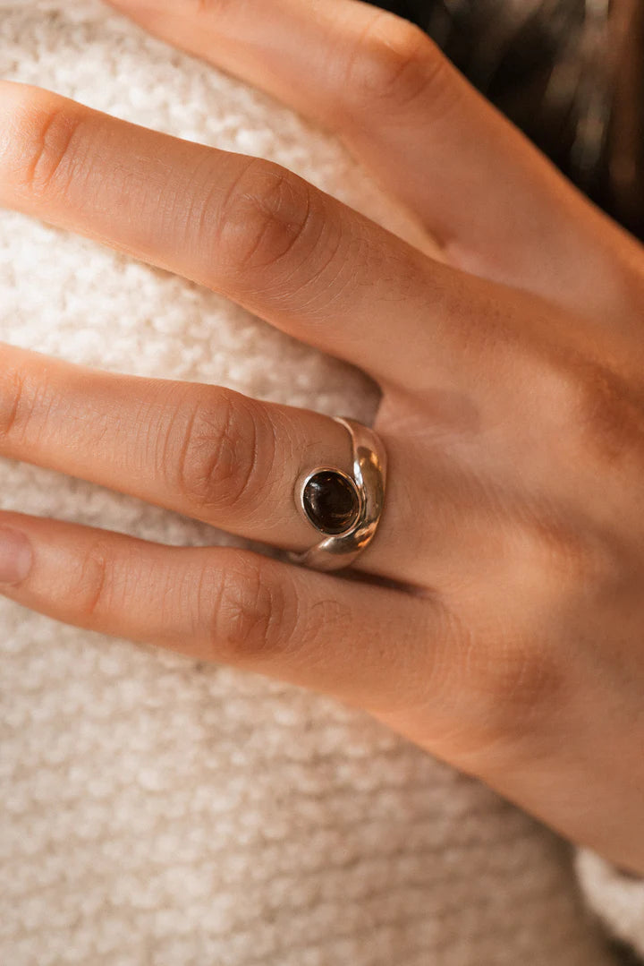 Smokey Quartz Organic Ring