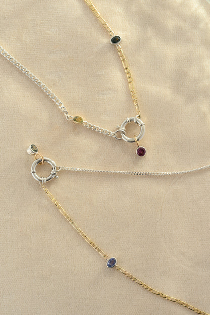Sapphire Mixed Metal Chain #2 | OOAK