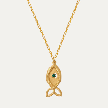 Evil Eye Repeller Fish Necklace