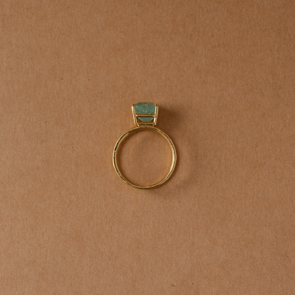 Emerald Parallel Lines Ring