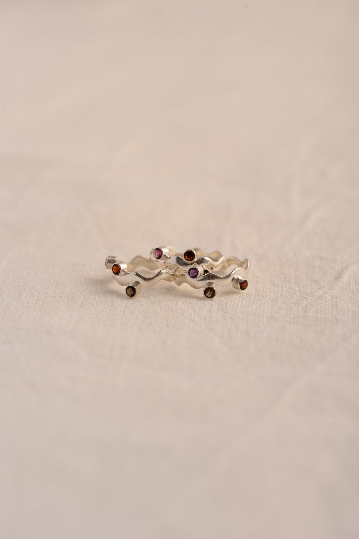 PA Gemstone Squiggle Ring