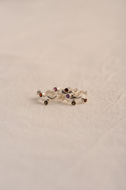 PA Gemstone Squiggle Ring