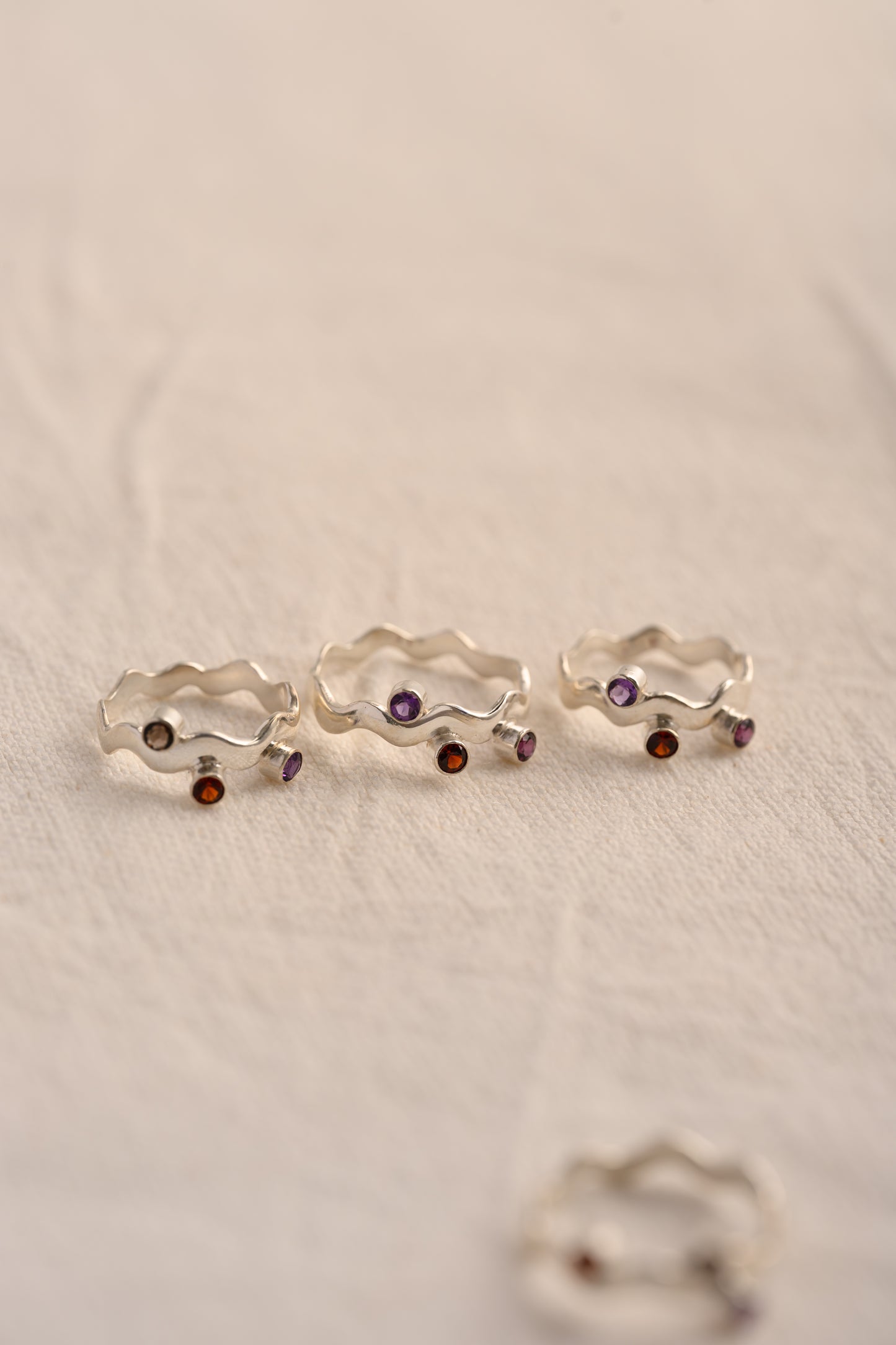 PA Gemstone Squiggle Ring