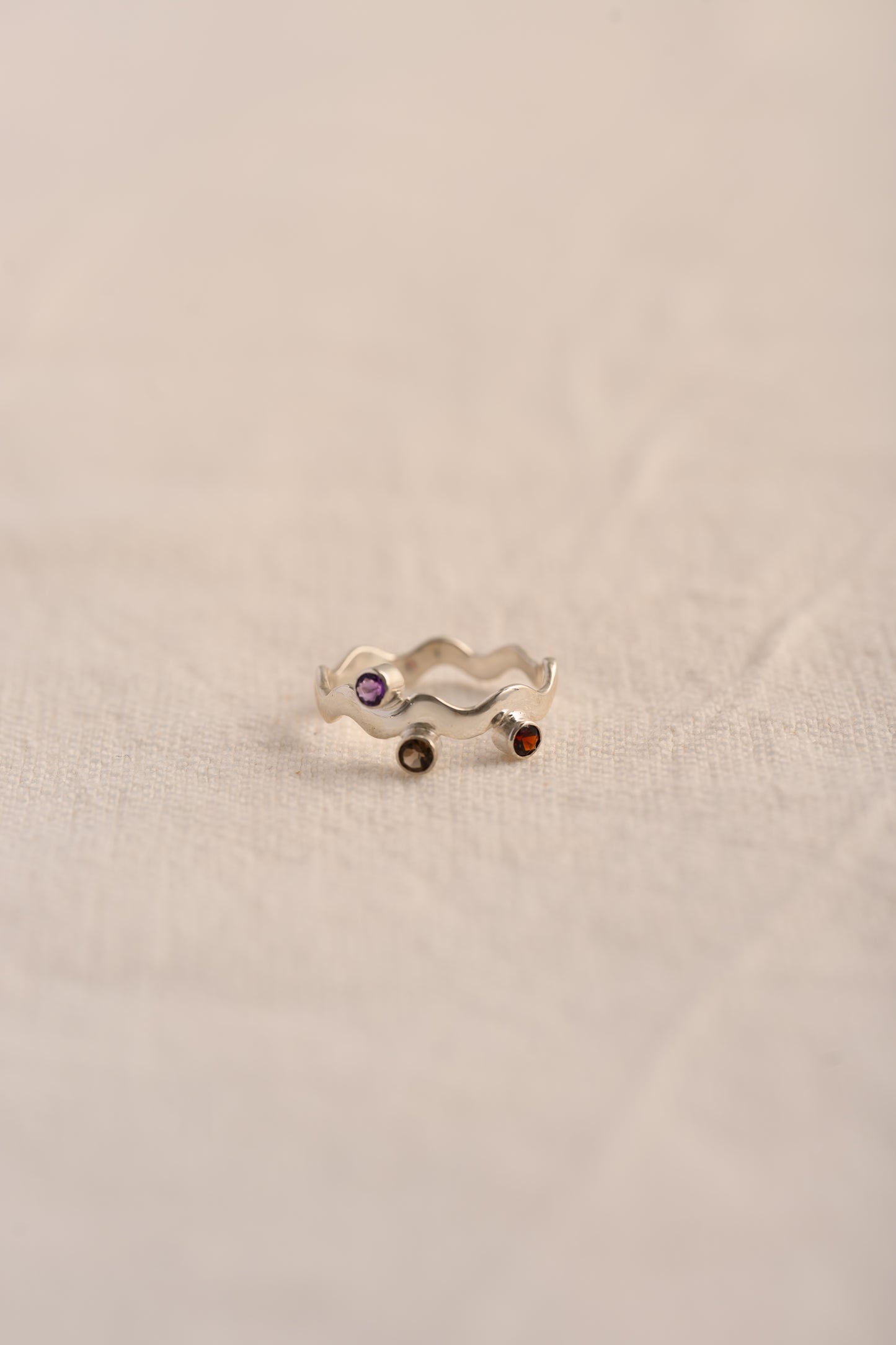 PA Gemstone Squiggle Ring