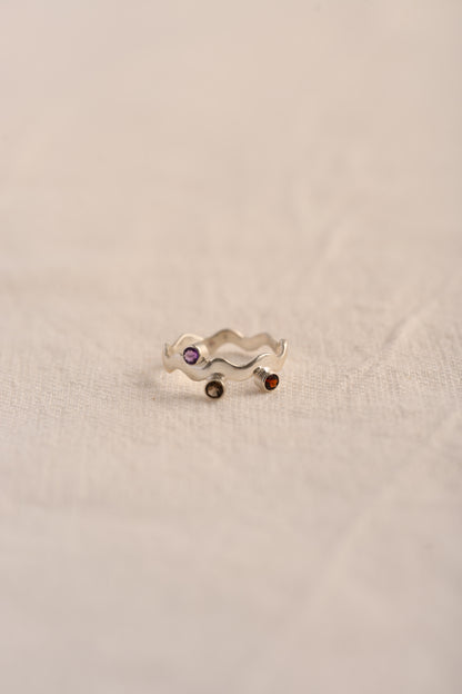 PA Gemstone Squiggle Ring
