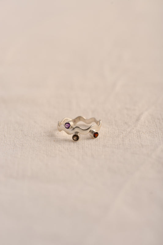 PA Gemstone Squiggle Ring