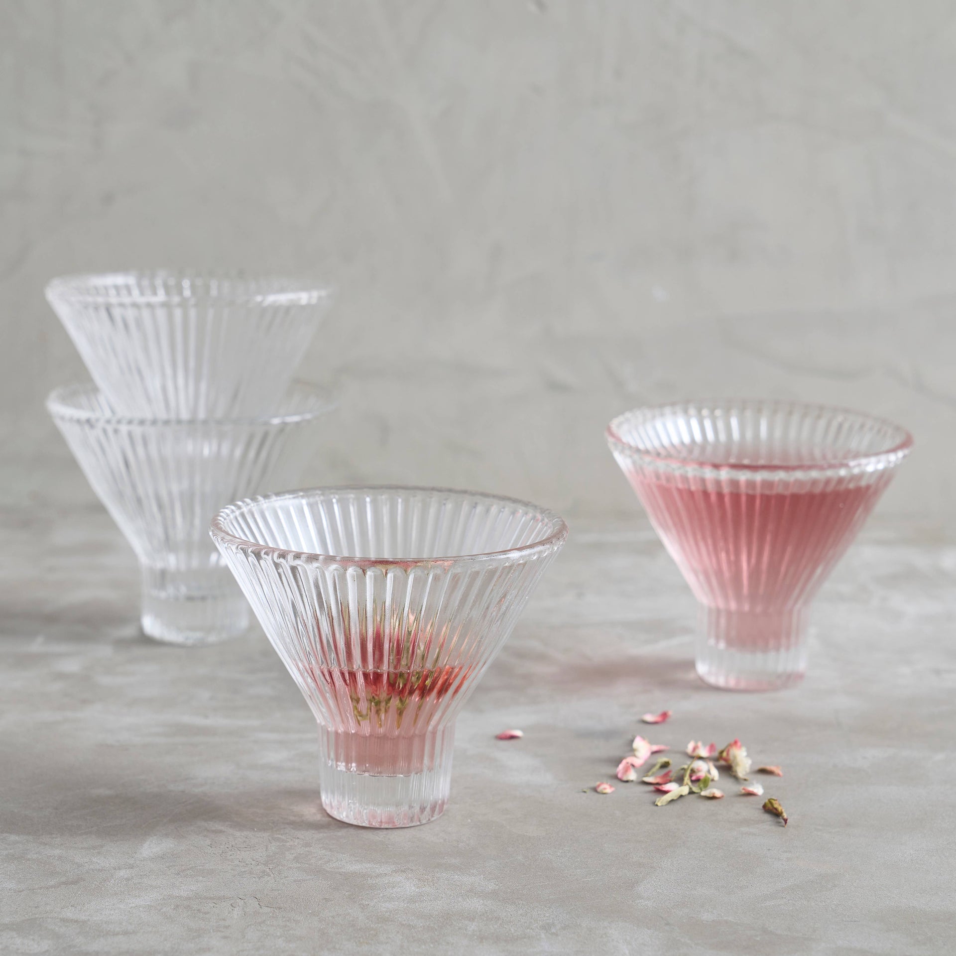 Pressed Clear Martini Glasses (Set of 2)