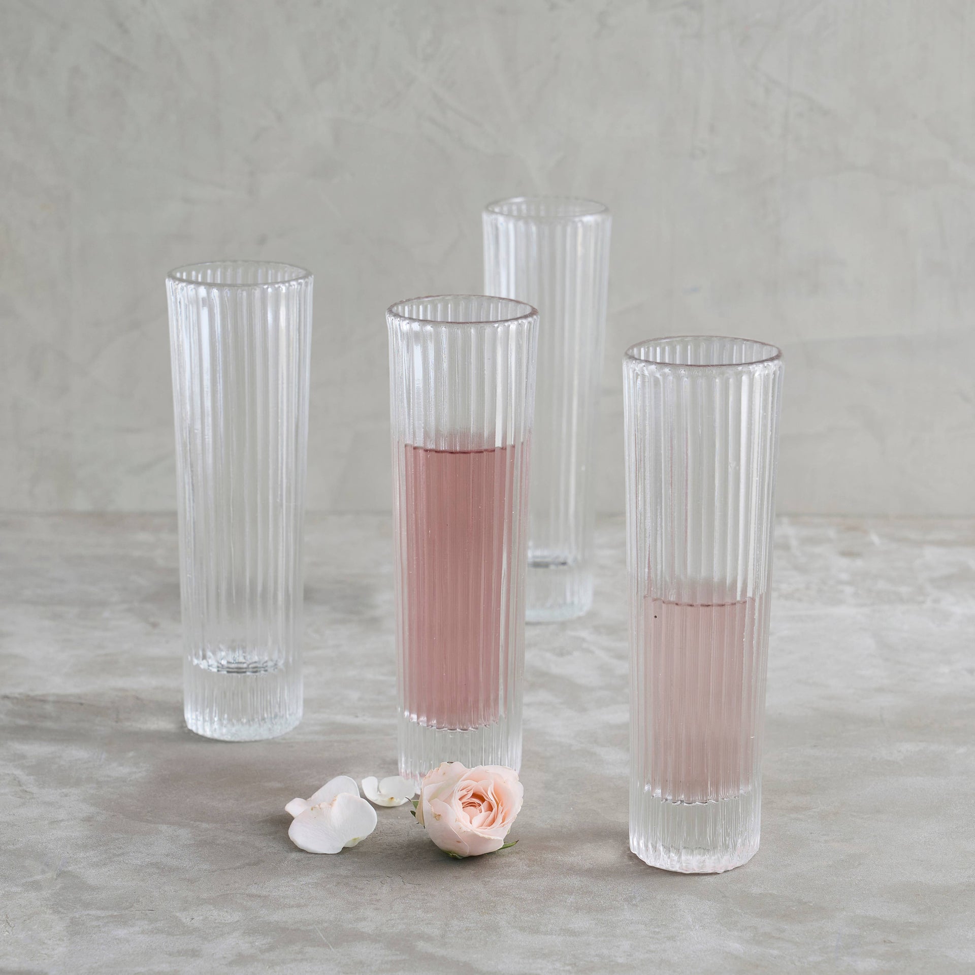 Pressed Clear Champagne Glasses (Set of 2)