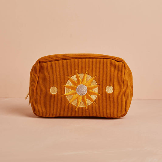 Corduroy Makeup Bag in Burnt Orange